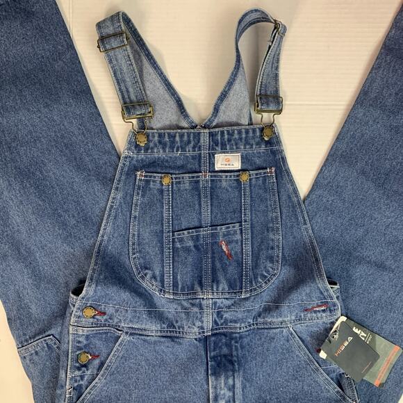 HISEA 30W x 28L Bib Overalls Jeans Work NWT pockets Carpenter - Picture 1 of 4